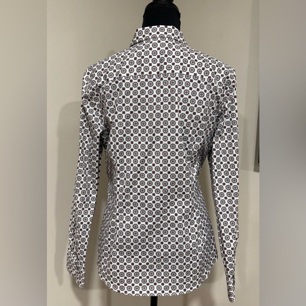 Talbots Geometric Print Wrinkle Resistant Button Down Shirt - Picture 4 of 8